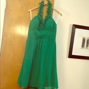 Open back, Emerald cocktail dress